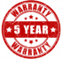 5 year warranty